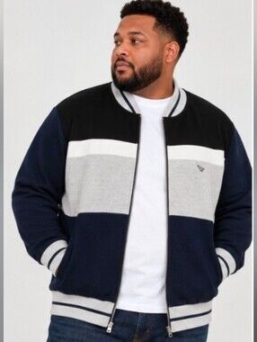 Paper Planes Full Milano Track Jacket Navy Gray Colorblock Men's 3X